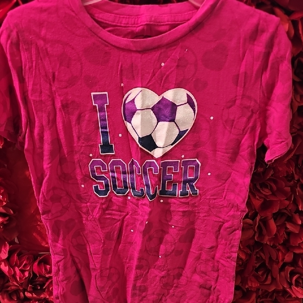 Champion Girls Pink Soccer Kids T-Shirt Size Xlarge